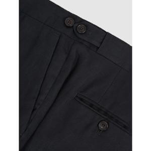 REISS Kin Linen Trousers in Navy